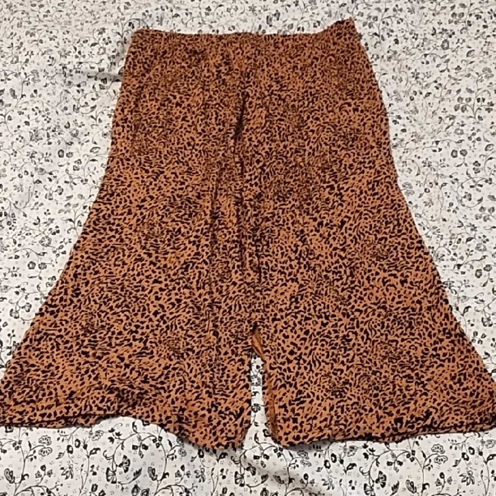 Amazon Essentials Tan Animal Print Maxi Skirt